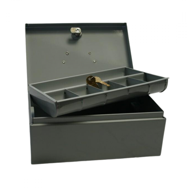 1011 - Cash Box With Handle & Divided Tray (10 1/2 X 7 X 4 )