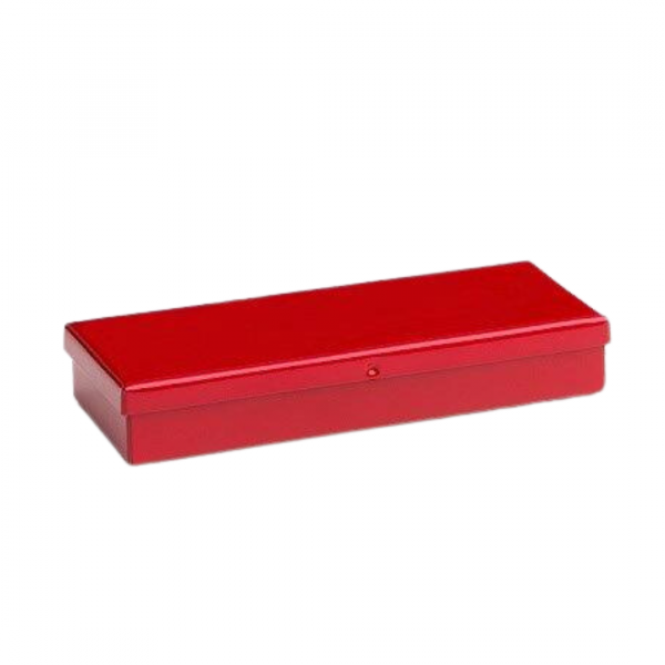 MC105A11 - Red Miniature Storage Case With Snap Close Lid (6 1/4 X 2 1/2 X 1)